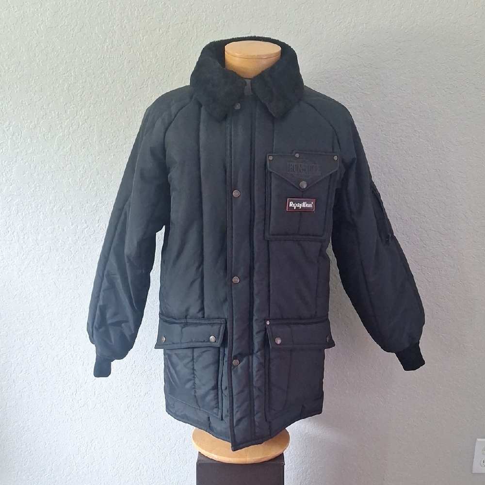 Refrigiwear Black Quilted Jacket with Faux Fur Collar